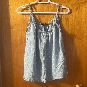Velvet Heart Light Blue Top with White Dots Medium